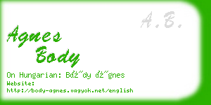 agnes body business card